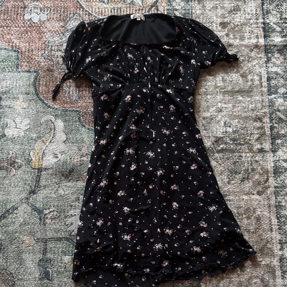 Ultra Flirt Black Floral Mini Dress